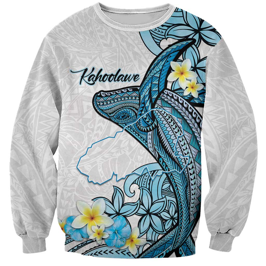 Personalised Aloha Hawaii Kahoolawe Island Sweatshirt Target Isle Map With Humpback Whale LT14 Unisex Blue - Polynesian Pride