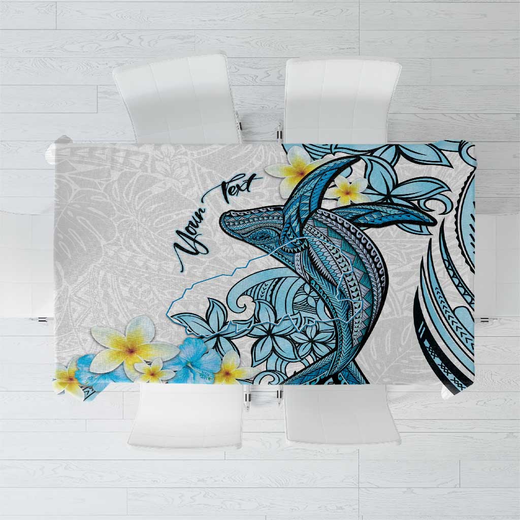 Personalised Aloha Hawaii Kahoolawe Island Tablecloth Target Isle Map With Humpback Whale LT14 Blue - Polynesian Pride