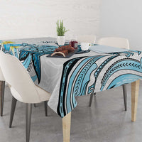 Personalised Aloha Hawaii Kahoolawe Island Tablecloth Target Isle Map With Humpback Whale LT14 - Polynesian Pride