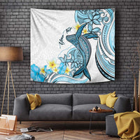 Personalised Aloha Hawaii Kahoolawe Island Tapestry Target Isle Map With Humpback Whale LT14 Blue - Polynesian Pride