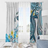 Personalised Aloha Hawaii Kahoolawe Island Window Curtain Target Isle Map With Humpback Whale LT14 - Polynesian Pride