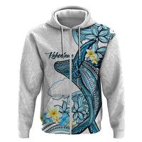 Personalised Aloha Hawaii Kahoolawe Island Zip Hoodie Target Isle Map With Humpback Whale LT14 Zip Hoodie Blue - Polynesian Pride