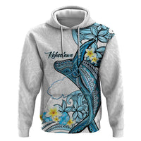 Personalised Aloha Hawaii Kahoolawe Island Zip Hoodie Target Isle Map With Humpback Whale LT14 Pullover Hoodie Blue - Polynesian Pride