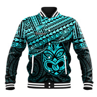 Matariki New Zealand Baseball Jacket Maori New Year Tiki Turquoise Version LT14 Unisex Turquoise - Polynesian Pride