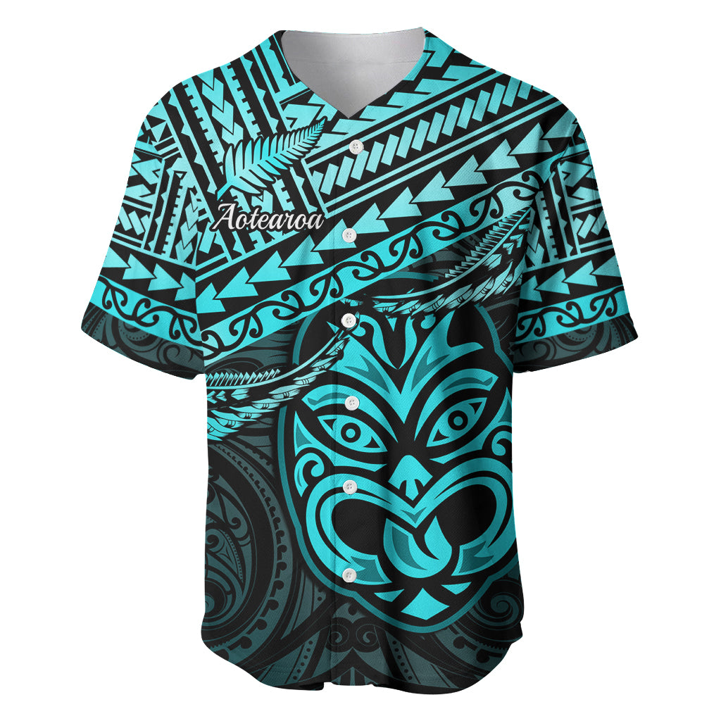 Matariki New Zealand Baseball Jersey Maori New Year Tiki Turquoise Version LT14