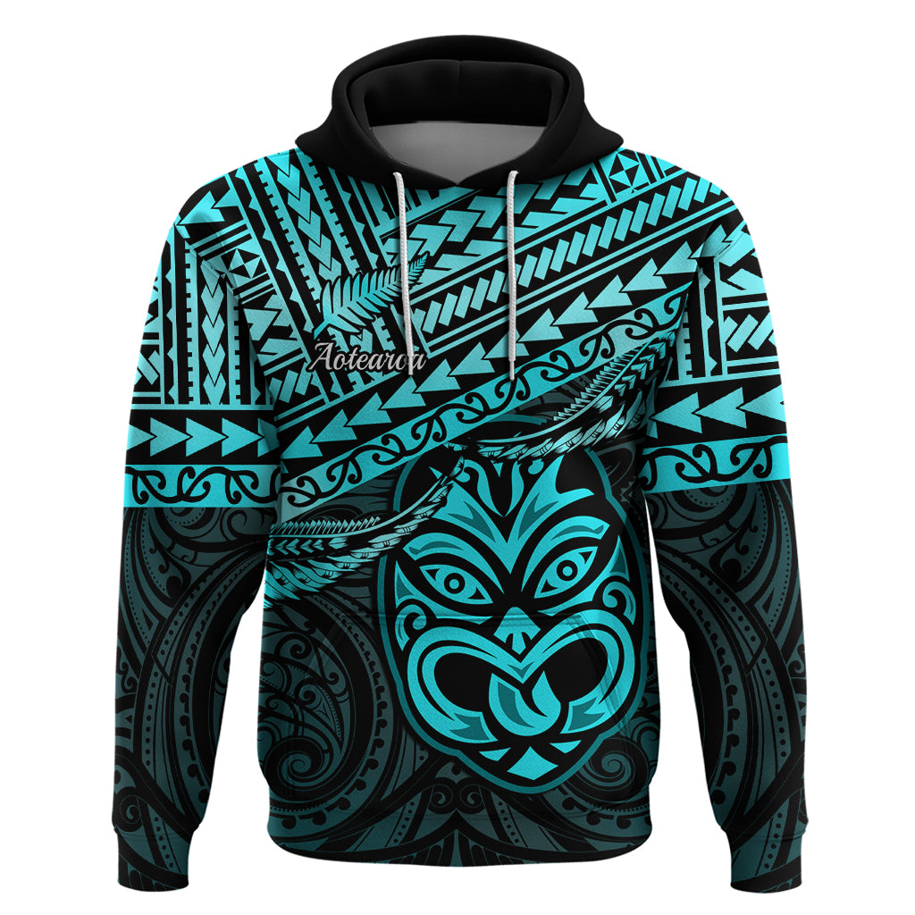 Matariki New Zealand Hoodie Maori New Year Tiki Turquoise Version LT14