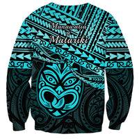 Matariki New Zealand Sweatshirt Maori New Year Tiki Turquoise Version LT14 - Polynesian Pride