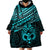 Matariki New Zealand Wearable Blanket Hoodie Maori New Year Tiki Turquoise Version LT14