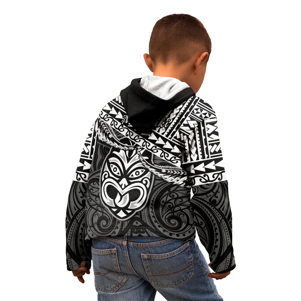 Matariki New Zealand Kid Hoodie Maori New Year Tiki Black Version LT14 - Polynesian Pride