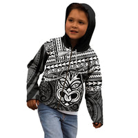 Matariki New Zealand Kid Hoodie Maori New Year Tiki Black Version LT14 - Polynesian Pride