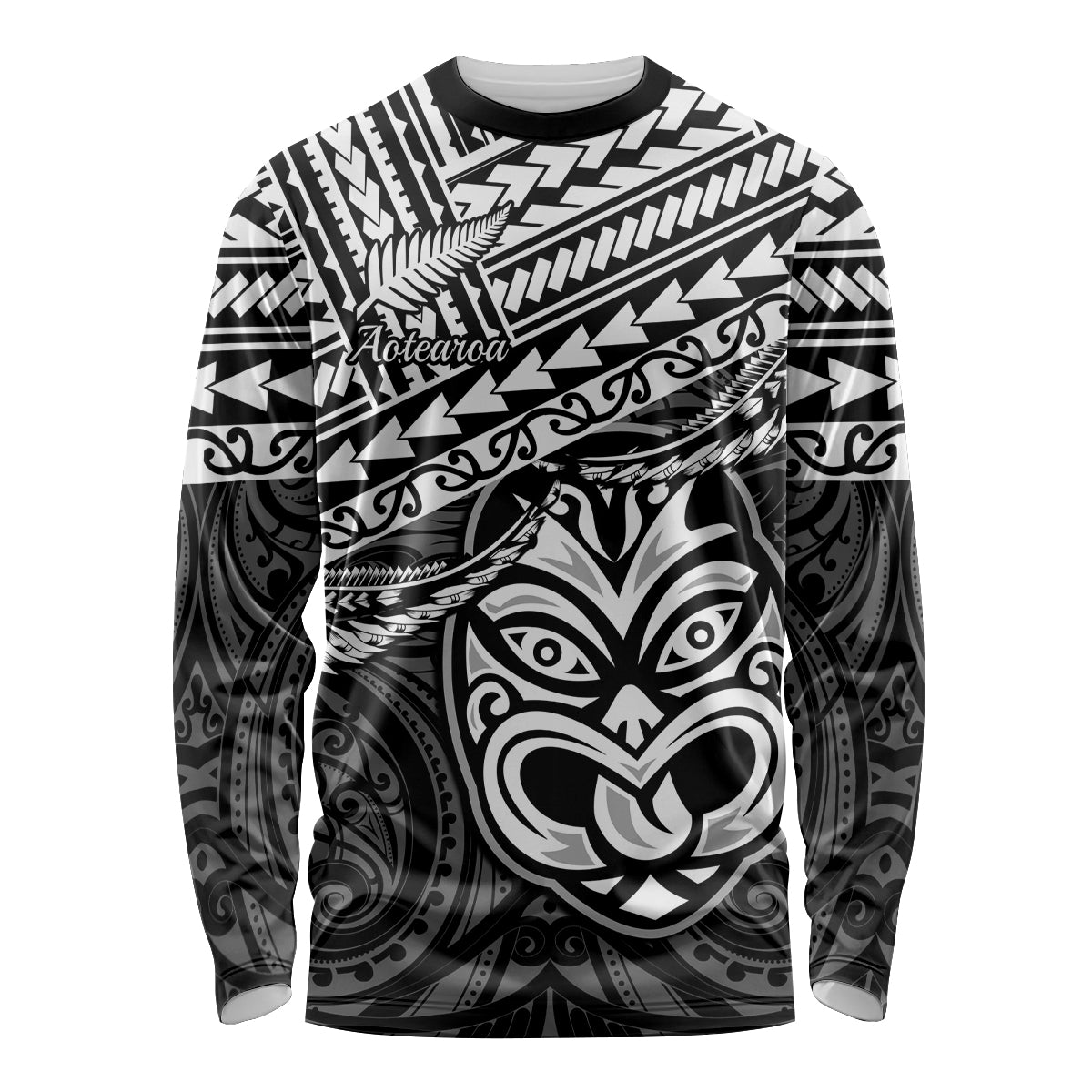 Matariki New Zealand Long Sleeve Shirt Maori New Year Tiki Black Version LT14 Unisex Black - Polynesian Pride