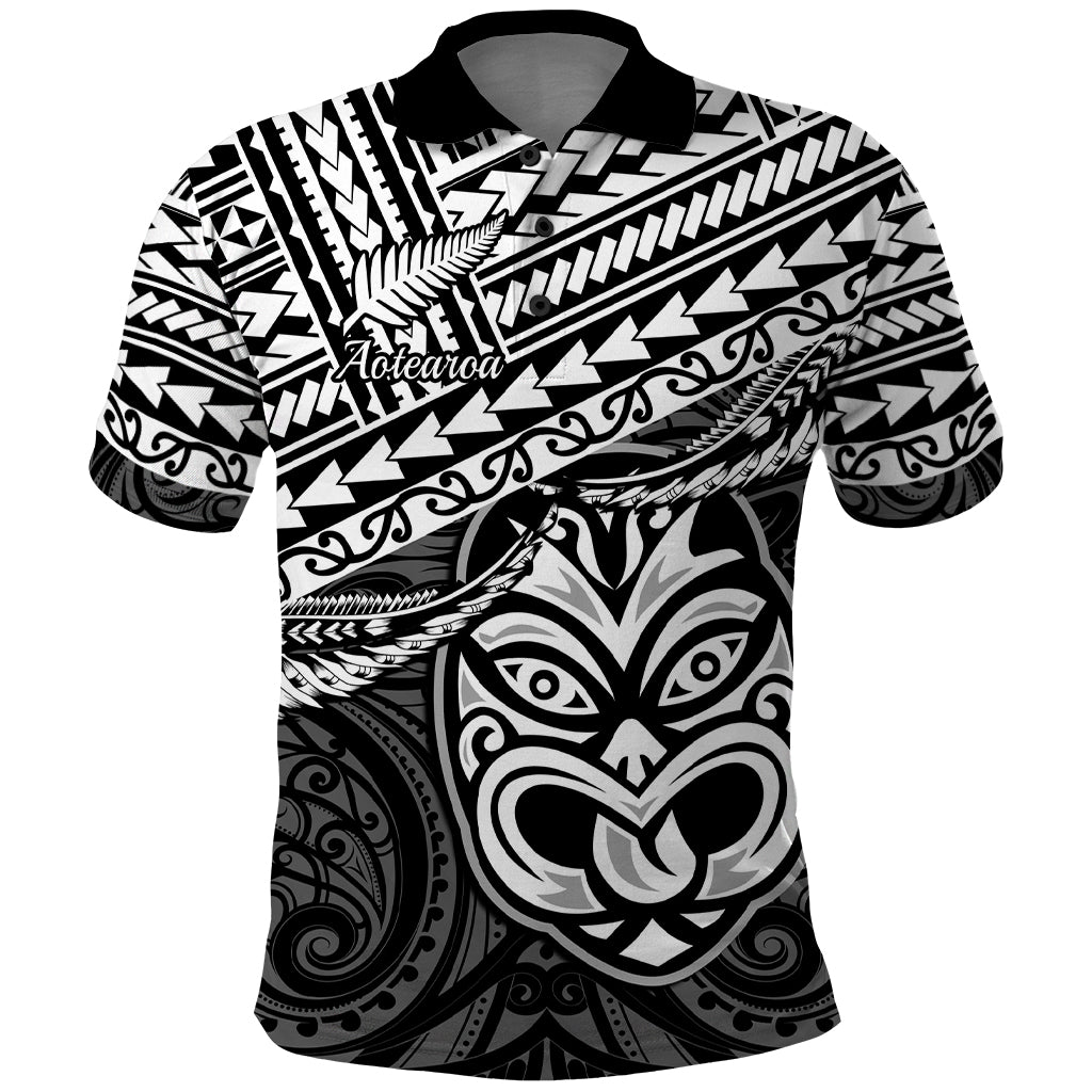 Matariki New Zealand Polo Shirt Maori New Year Tiki Black Version LT14 Black - Polynesian Pride