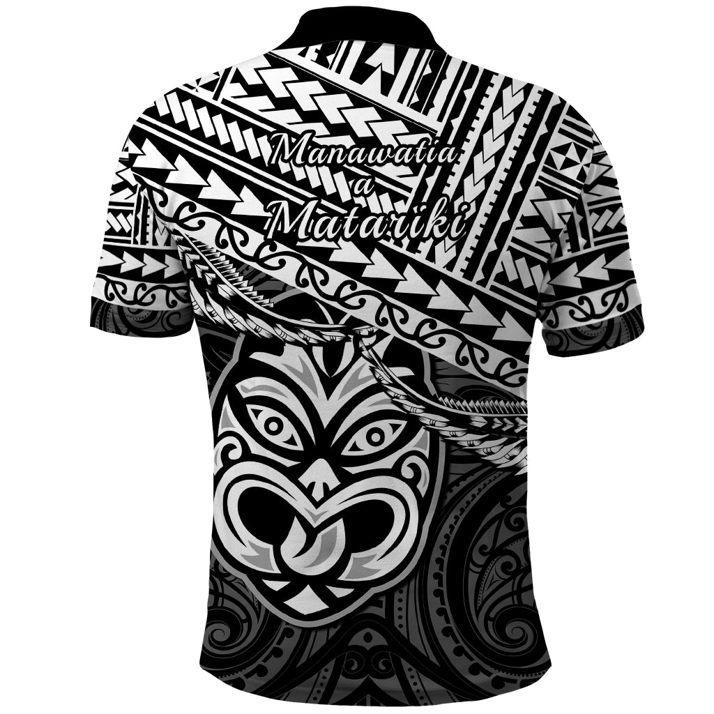 Matariki New Zealand Polo Shirt Maori New Year Tiki Black Version LT14 - Polynesian Pride