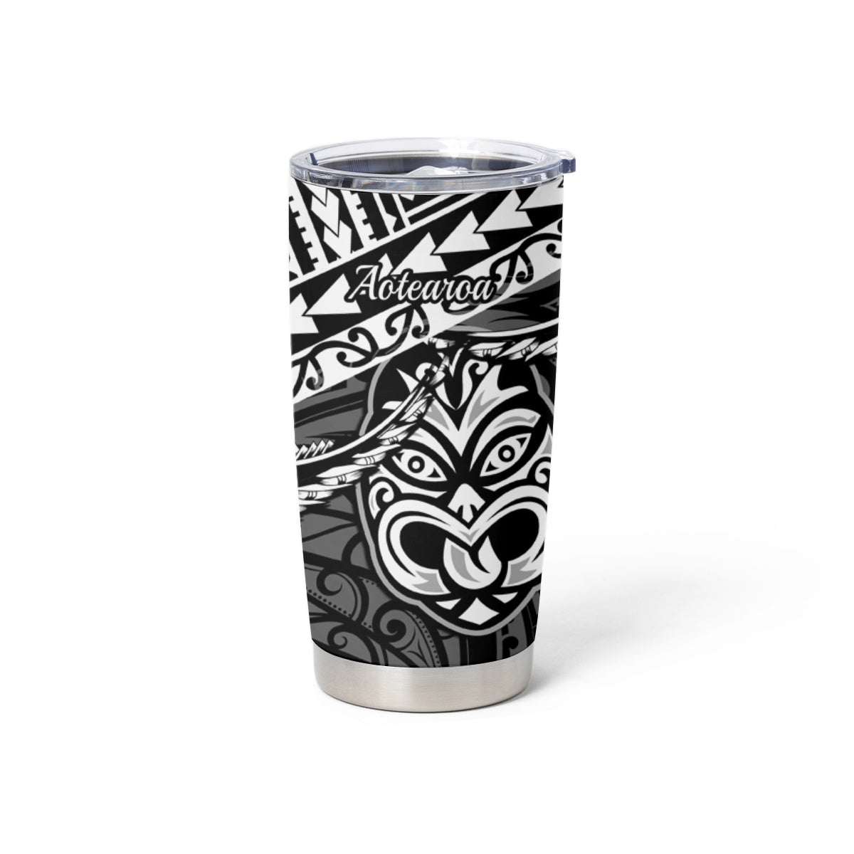 Matariki New Zealand Tumbler Cup Maori New Year Tiki Black Version LT14 - Polynesian Pride
