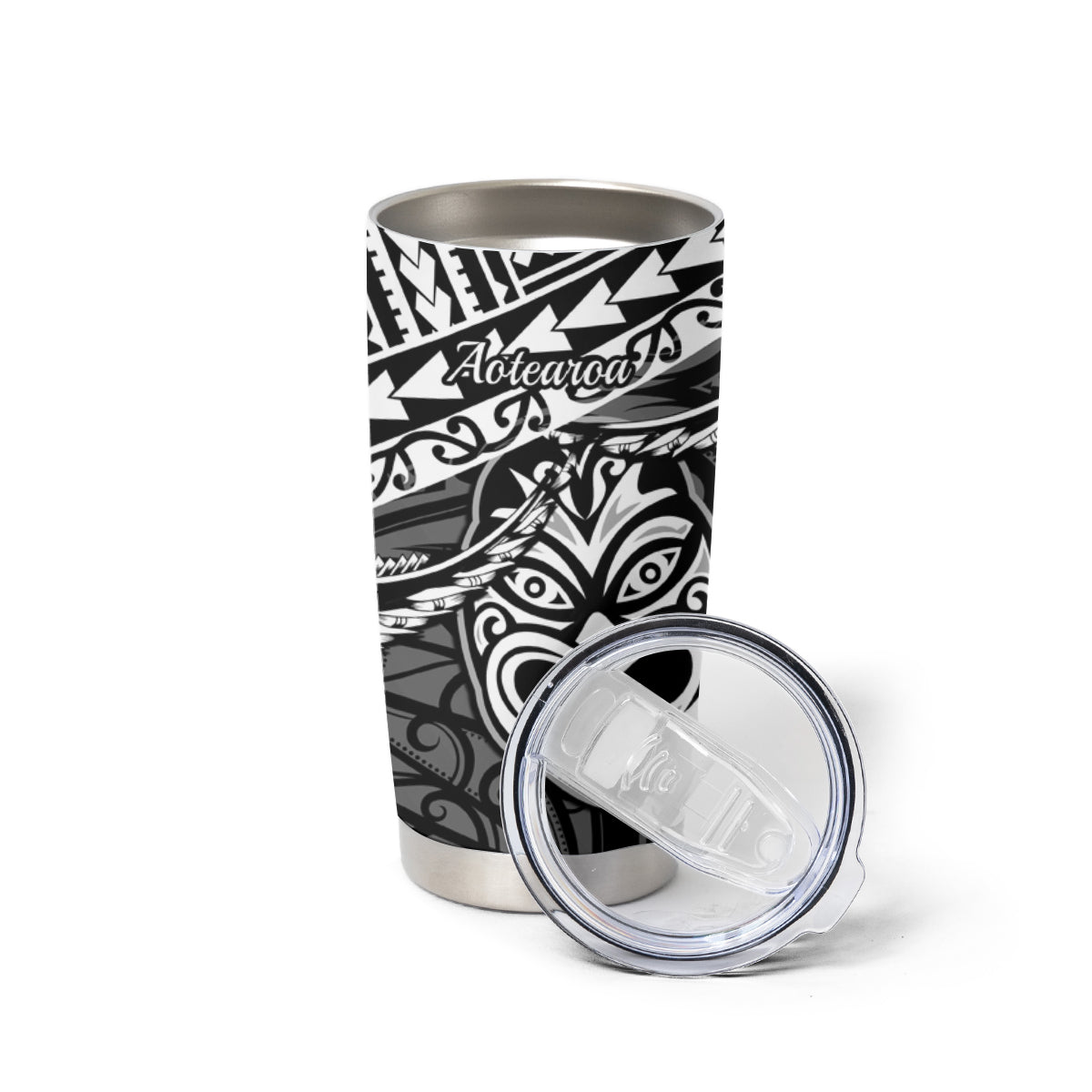 Matariki New Zealand Tumbler Cup Maori New Year Tiki Black Version LT14 - Polynesian Pride