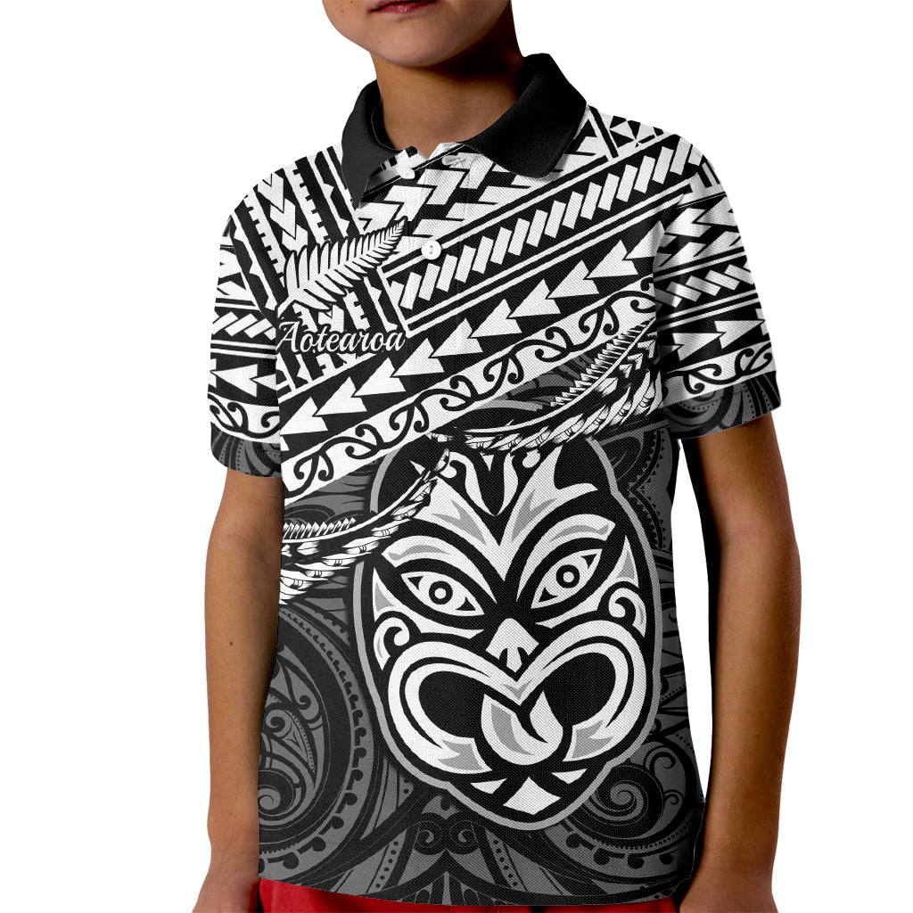 Personalised Matariki New Zealand Kid Polo Shirt Maori New Year Tiki Black Version LT14