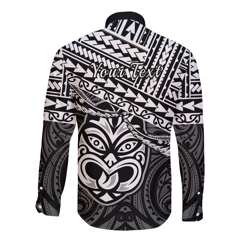 Personalised Matariki New Zealand Long Sleeve Button Shirt Maori New Year Tiki Black Version LT14 - Polynesian Pride