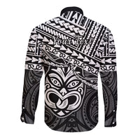 Personalised Matariki New Zealand Long Sleeve Button Shirt Maori New Year Tiki Black Version LT14 - Polynesian Pride