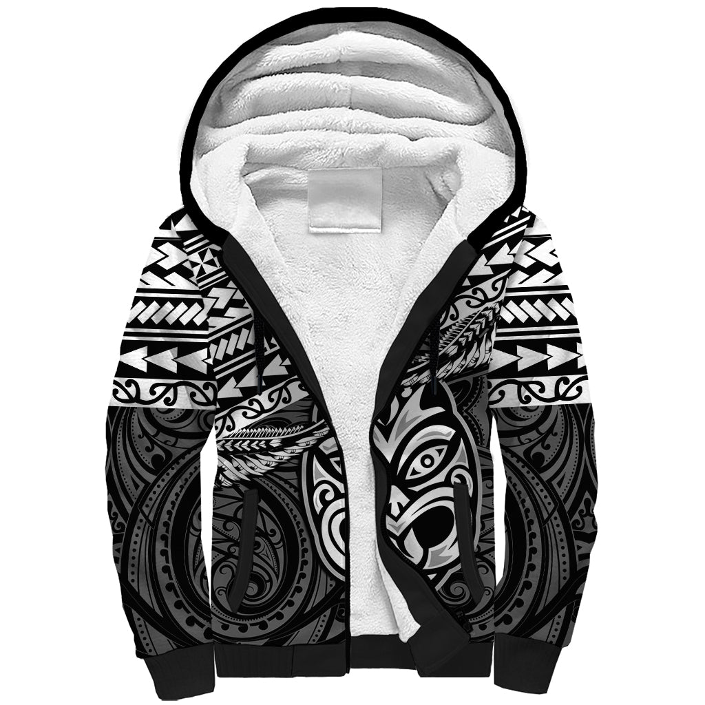 Personalised Matariki New Zealand Sherpa Hoodie Maori New Year Tiki Black Version LT14