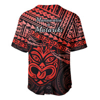 Matariki New Zealand Baseball Jersey Maori New Year Tiki Red Version LT14 - Polynesian Pride