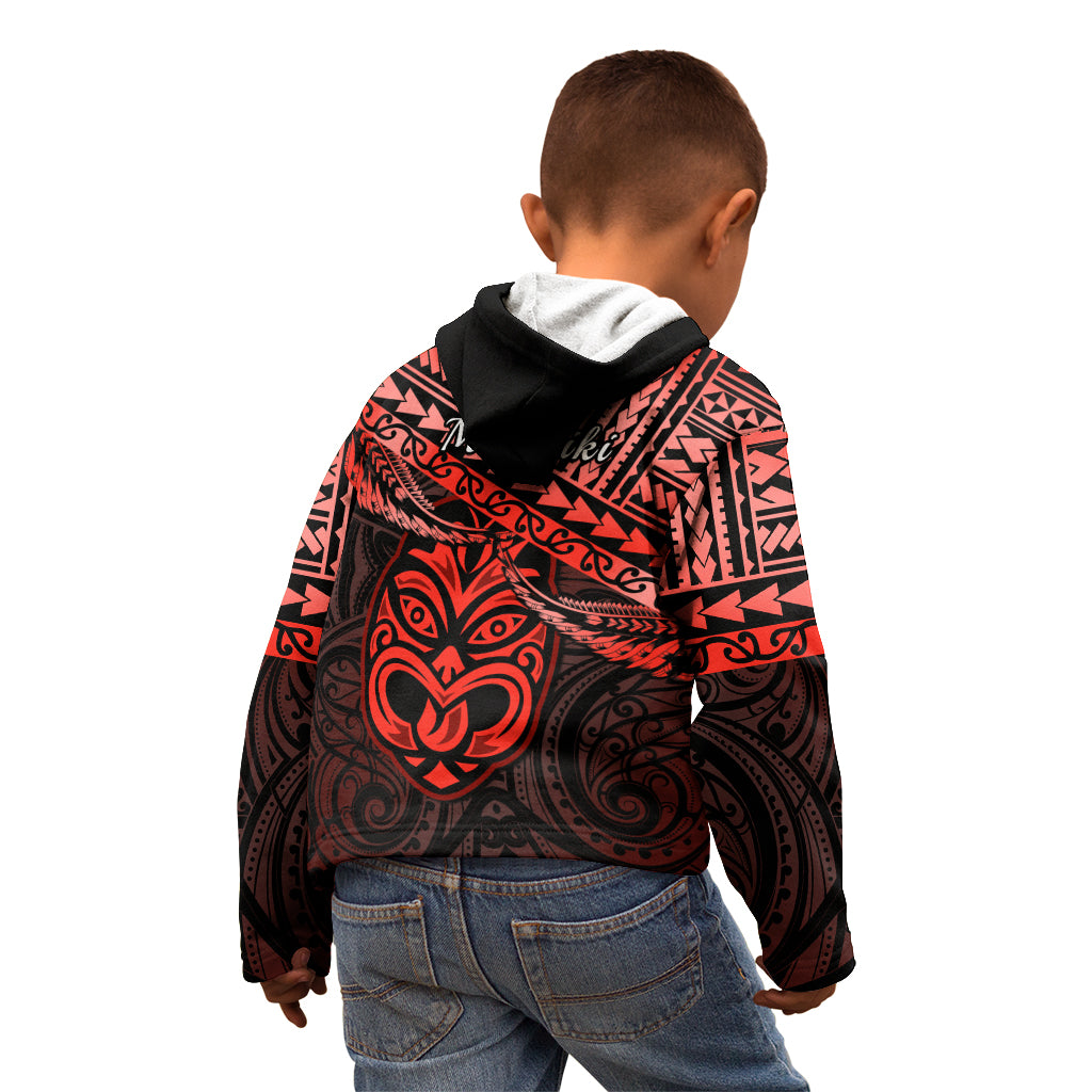 Matariki New Zealand Kid Hoodie Maori New Year Tiki Red Version LT14 - Polynesian Pride
