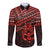 Matariki New Zealand Long Sleeve Button Shirt Maori New Year Tiki Red Version LT14