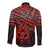 Matariki New Zealand Long Sleeve Button Shirt Maori New Year Tiki Red Version LT14