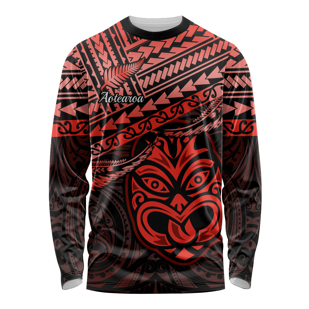 Matariki New Zealand Long Sleeve Shirt Maori New Year Tiki Red Version LT14 Unisex Red - Polynesian Pride