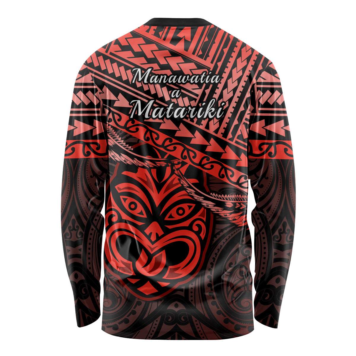Matariki New Zealand Long Sleeve Shirt Maori New Year Tiki Red Version LT14 - Polynesian Pride