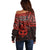 Matariki New Zealand Off Shoulder Sweater Maori New Year Tiki Red Version LT14