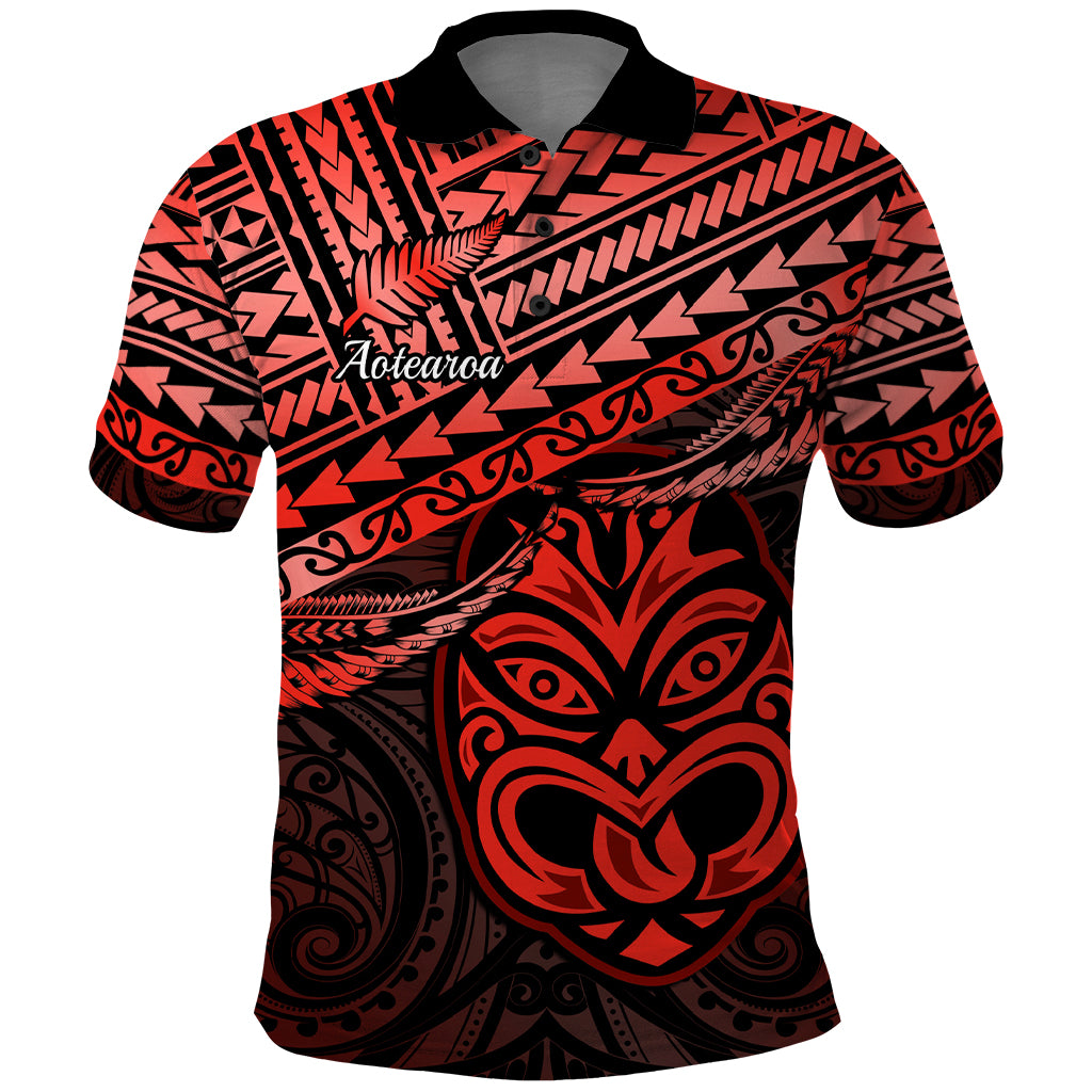 Matariki New Zealand Polo Shirt Maori New Year Tiki Red Version LT14