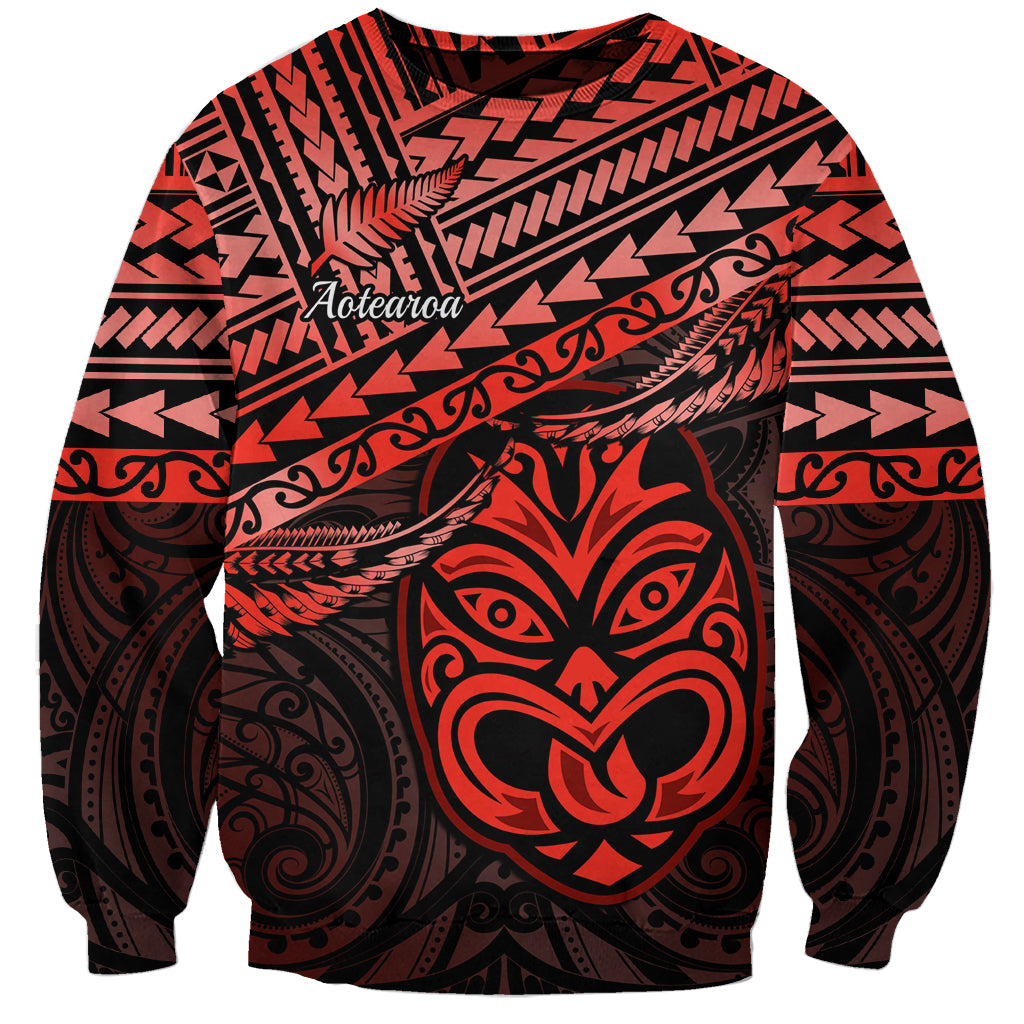 Matariki New Zealand Sweatshirt Maori New Year Tiki Red Version LT14 Unisex Red - Polynesian Pride