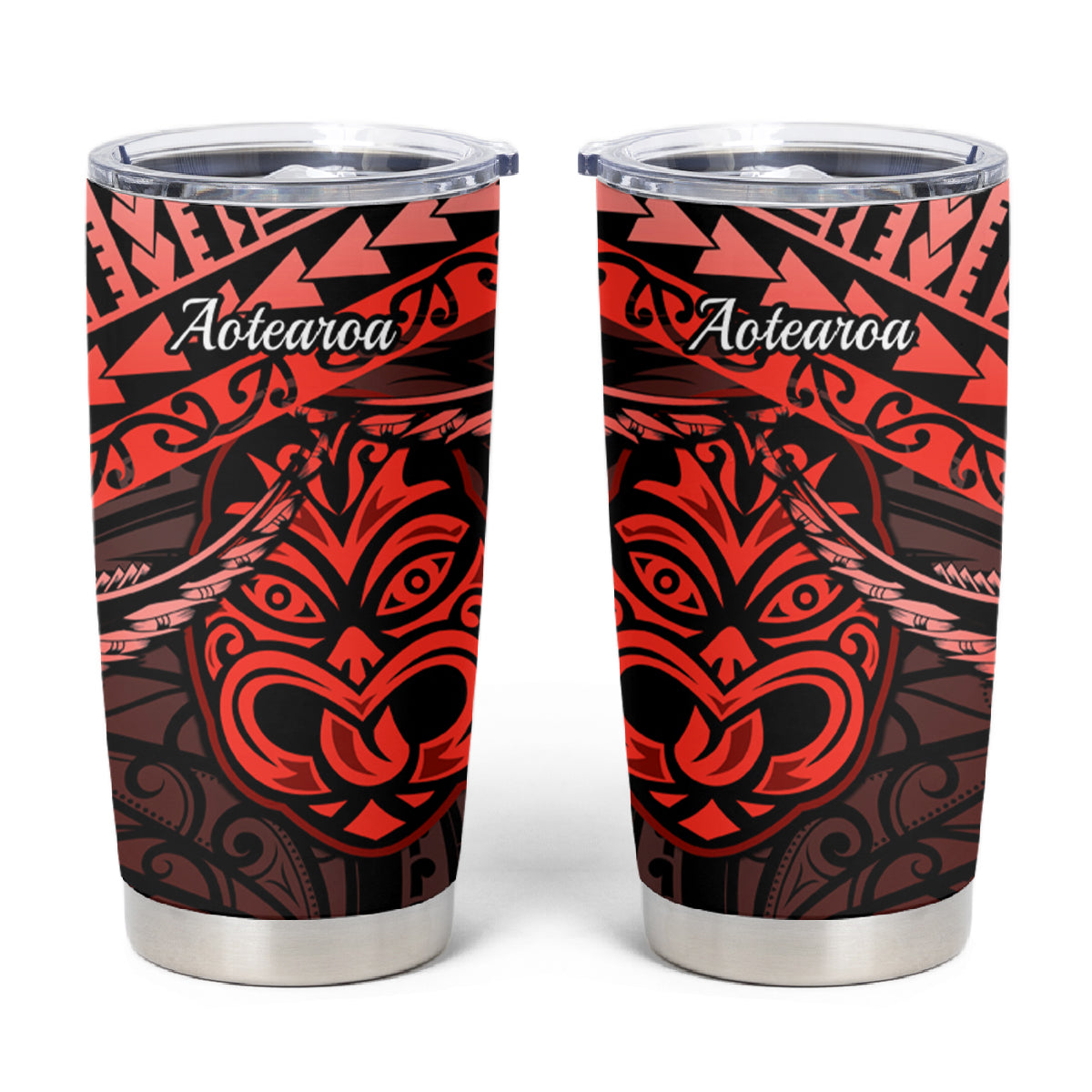 Matariki New Zealand Tumbler Cup Maori New Year Tiki Red Version LT14 Red - Polynesian Pride