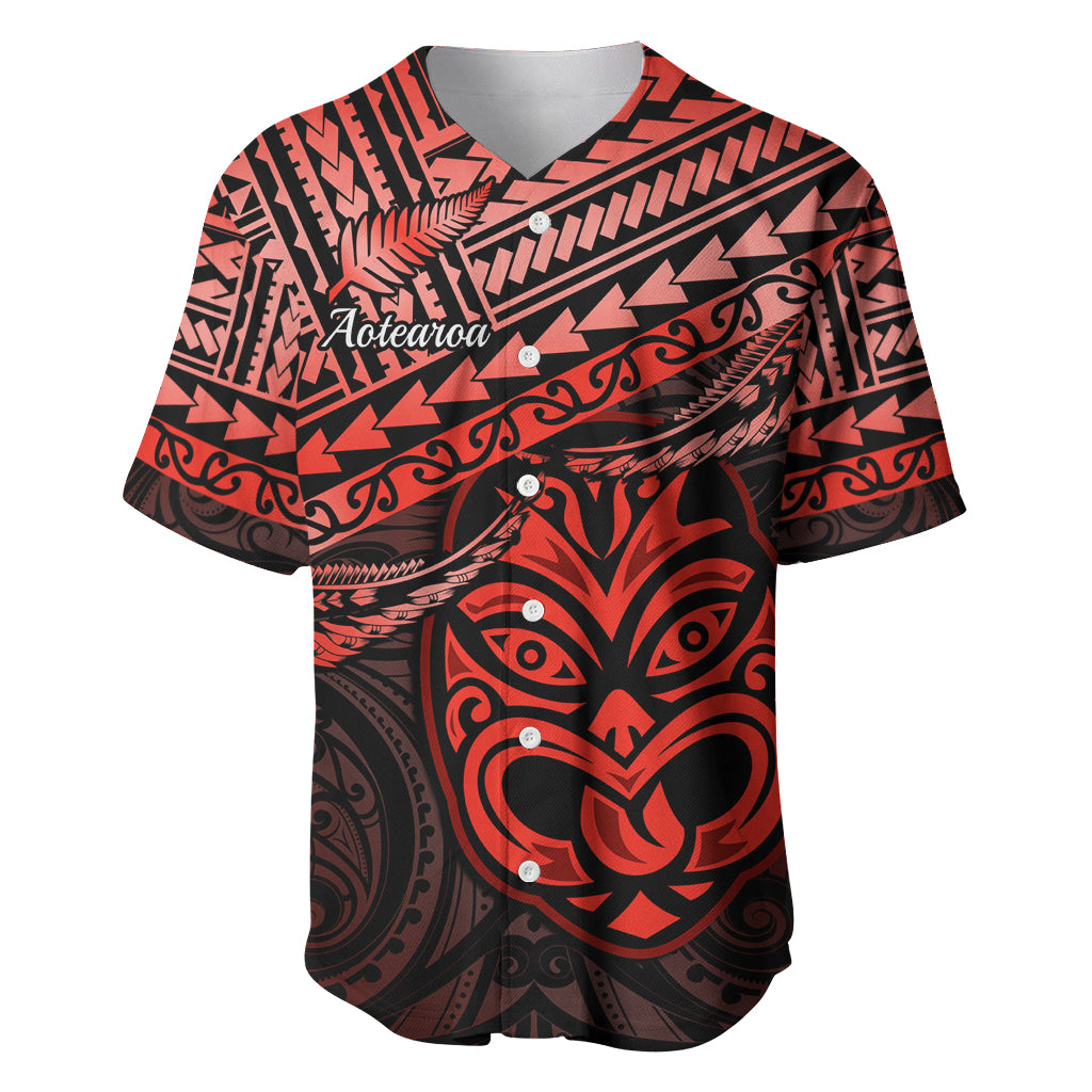 Personalised Matariki New Zealand Baseball Jersey Maori New Year Tiki Red Version LT14