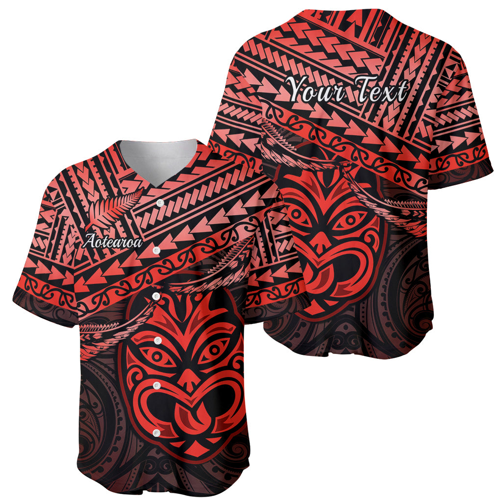 Personalised Matariki New Zealand Baseball Jersey Maori New Year Tiki Red Version LT14 - Polynesian Pride