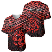 Personalised Matariki New Zealand Baseball Jersey Maori New Year Tiki Red Version LT14 - Polynesian Pride