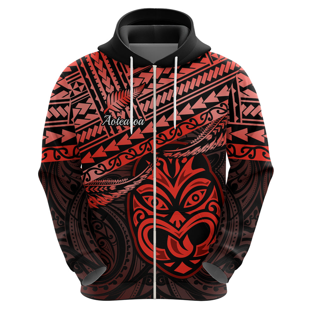 Custom Matariki New Zealand Hoodie Maori New Year Tiki Red Version LT14 - Polynesian Pride