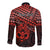 Personalised Matariki New Zealand Long Sleeve Button Shirt Maori New Year Tiki Red Version LT14