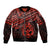 Personalised Matariki New Zealand Sleeve Zip Bomber Jacket Maori New Year Tiki Red Version LT14