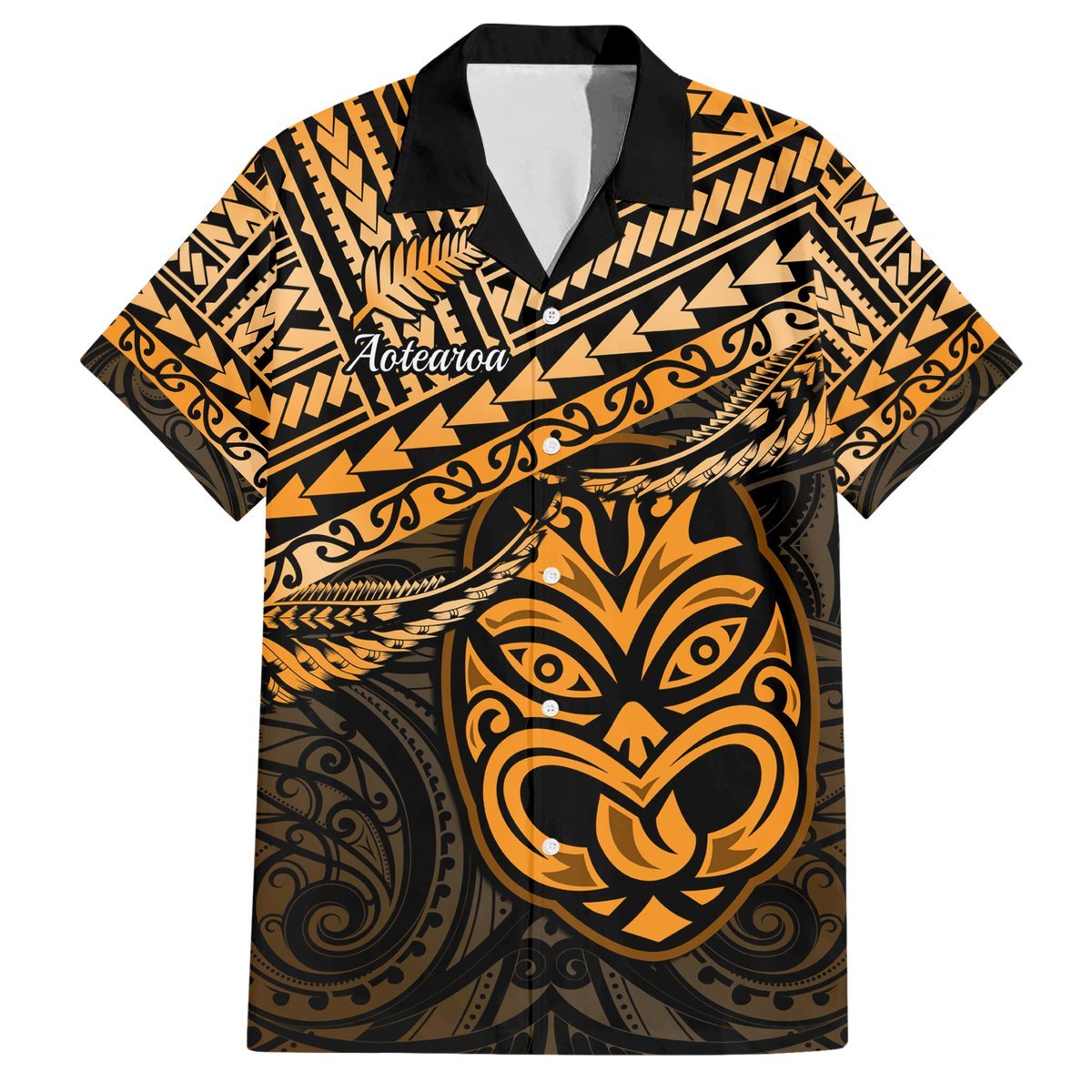 Matariki New Zealand Hawaiian Shirt Maori New Year Tiki Gold Version LT14 Gold - Polynesian Pride