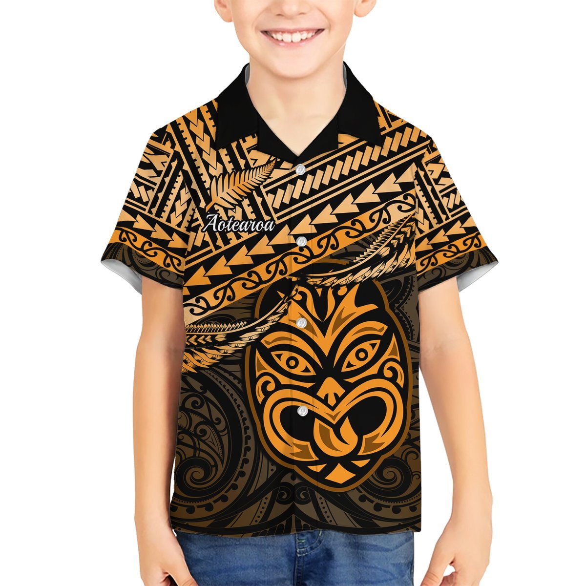 Matariki New Zealand Hawaiian Shirt Maori New Year Tiki Gold Version LT14 - Polynesian Pride