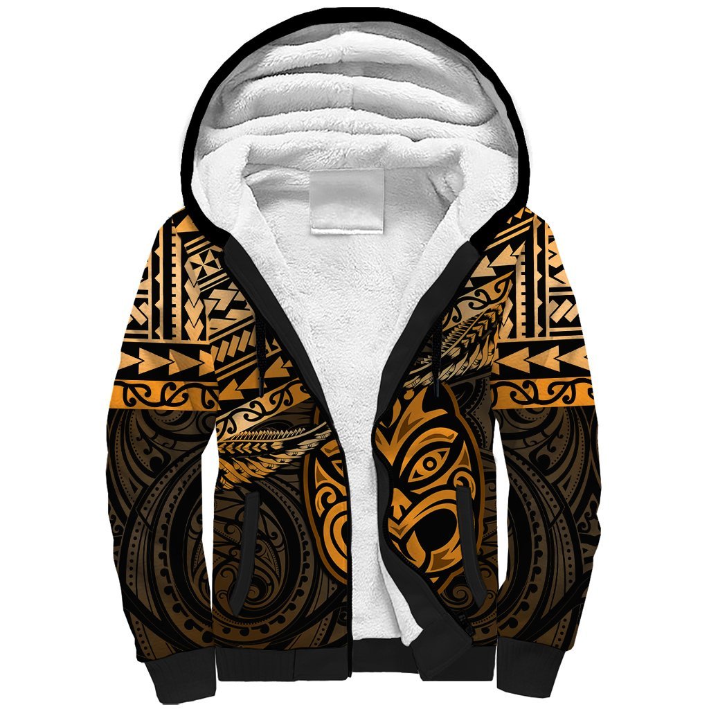 Matariki New Zealand Sherpa Hoodie Maori New Year Tiki Gold Version LT14 Unisex Gold - Polynesian Pride