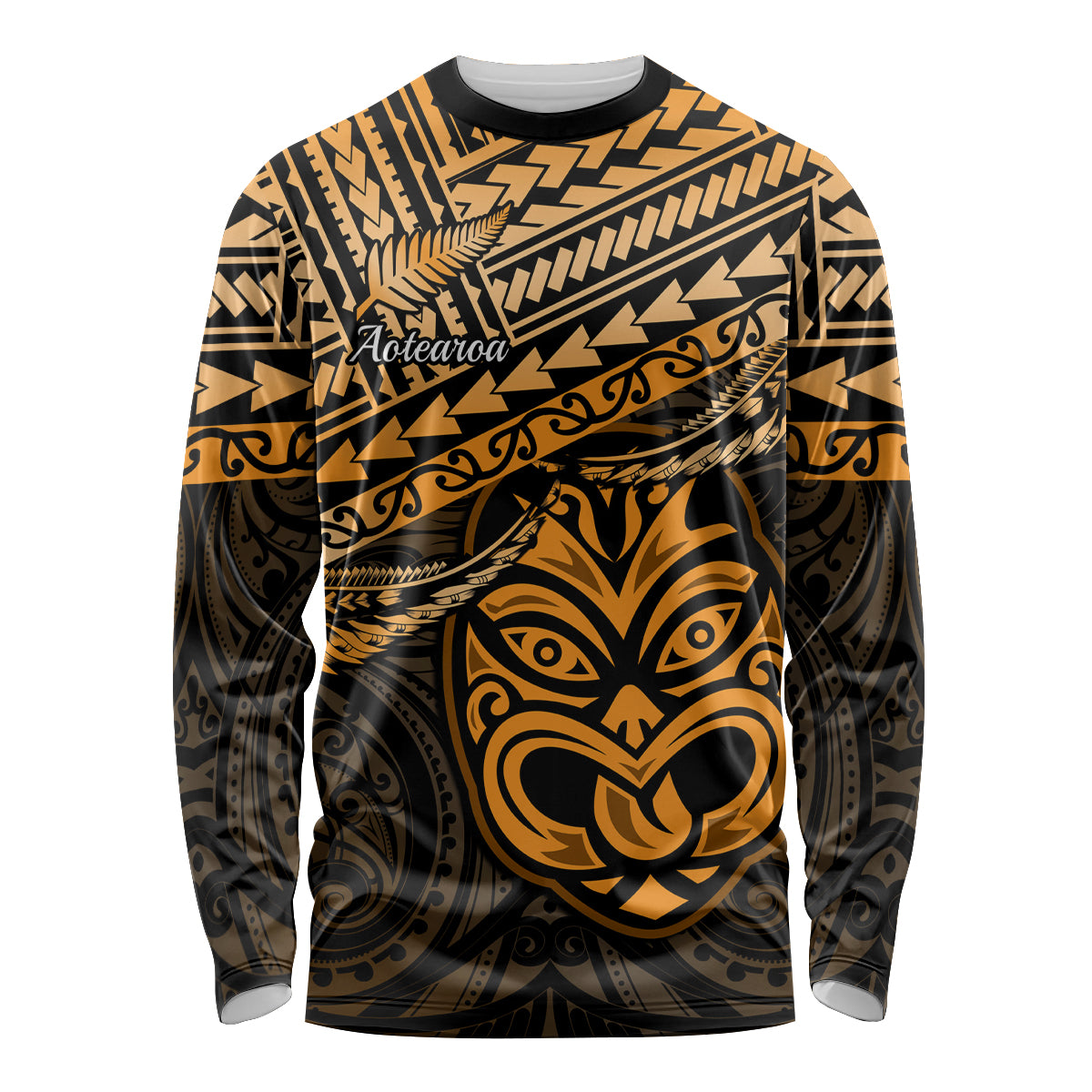 Personalised Matariki New Zealand Long Sleeve Shirt Maori New Year Tiki Gold Version LT14 Unisex Gold - Polynesian Pride