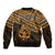 Personalised Matariki New Zealand Sleeve Zip Bomber Jacket Maori New Year Tiki Gold Version LT14