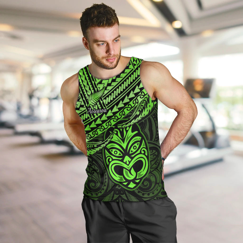 Matariki New Zealand Men Tank Top Maori New Year Tiki Green Version LT14 Green - Polynesian Pride
