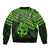 Matariki New Zealand Sleeve Zip Bomber Jacket Maori New Year Tiki Green Version LT14