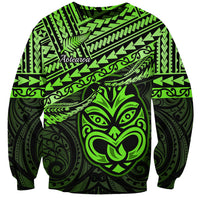 Matariki New Zealand Sweatshirt Maori New Year Tiki Green Version LT14 Unisex Green - Polynesian Pride