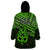 Matariki New Zealand Wearable Blanket Hoodie Maori New Year Tiki Green Version LT14