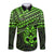 Personalised Matariki New Zealand Long Sleeve Button Shirt Maori New Year Tiki Green Version LT14