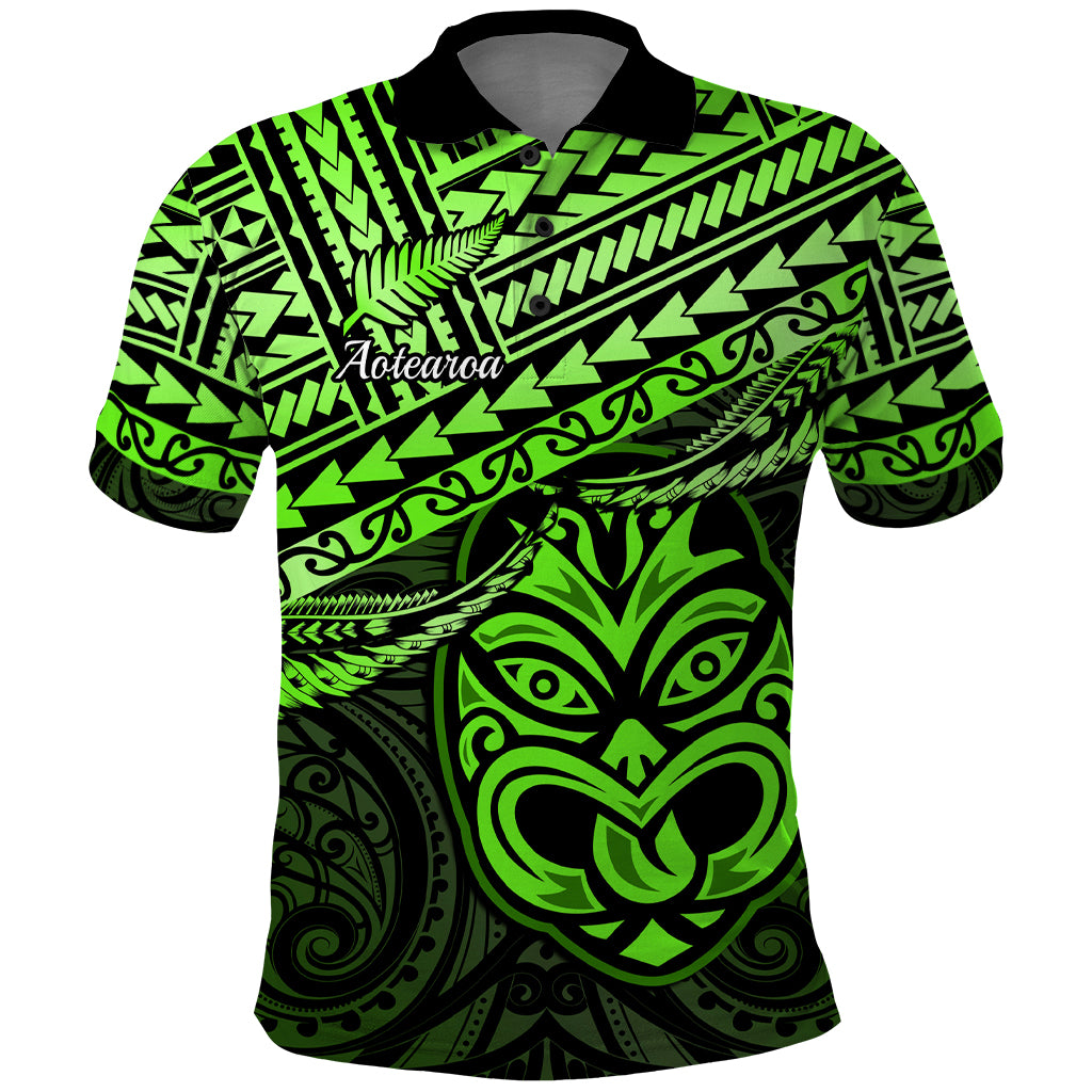 Custom Matariki New Zealand Polo Shirt Maori New Year Tiki Green Version LT14